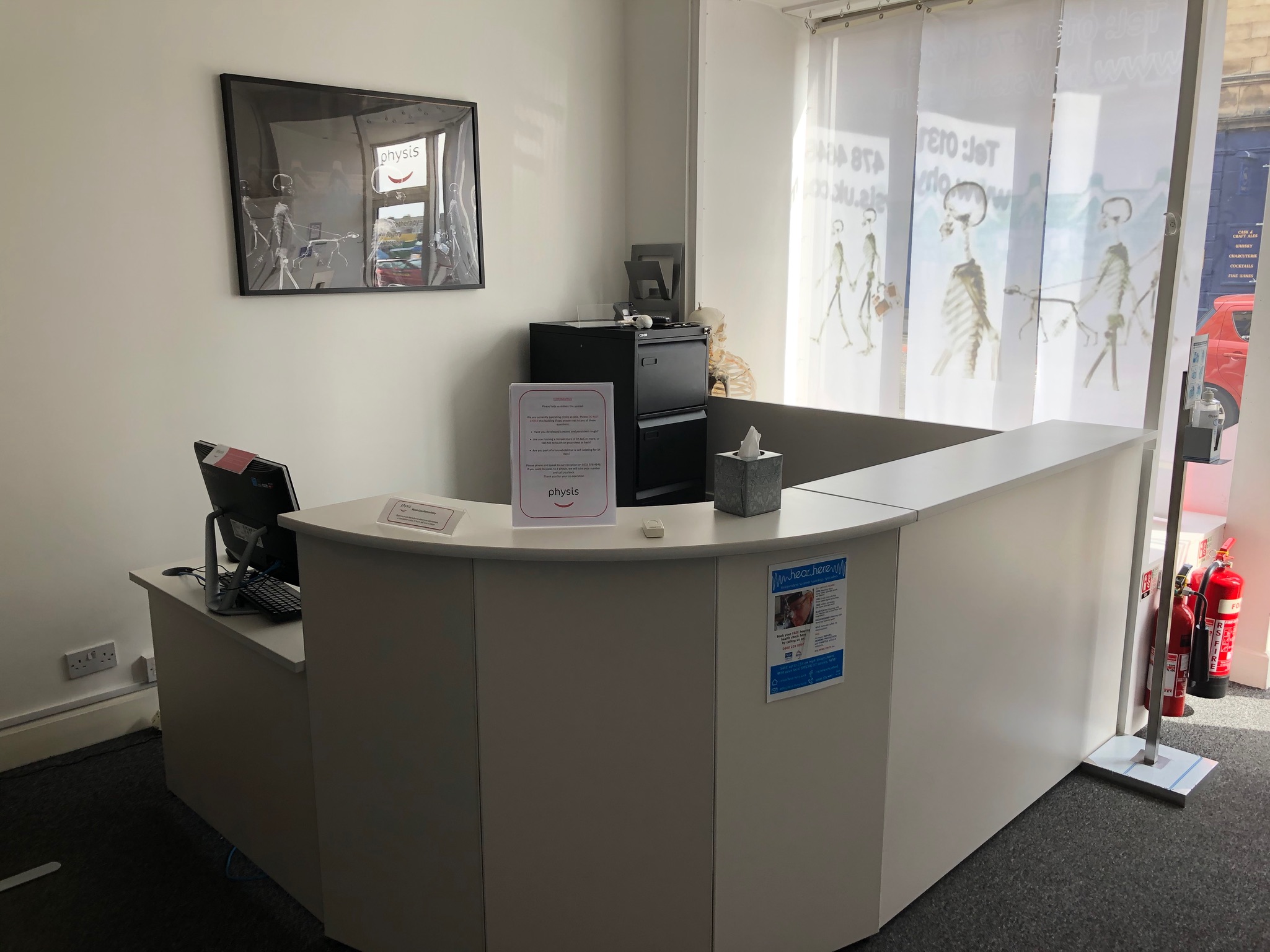 reception desk at Physis Physiotherapy at Edinburgh's West End
