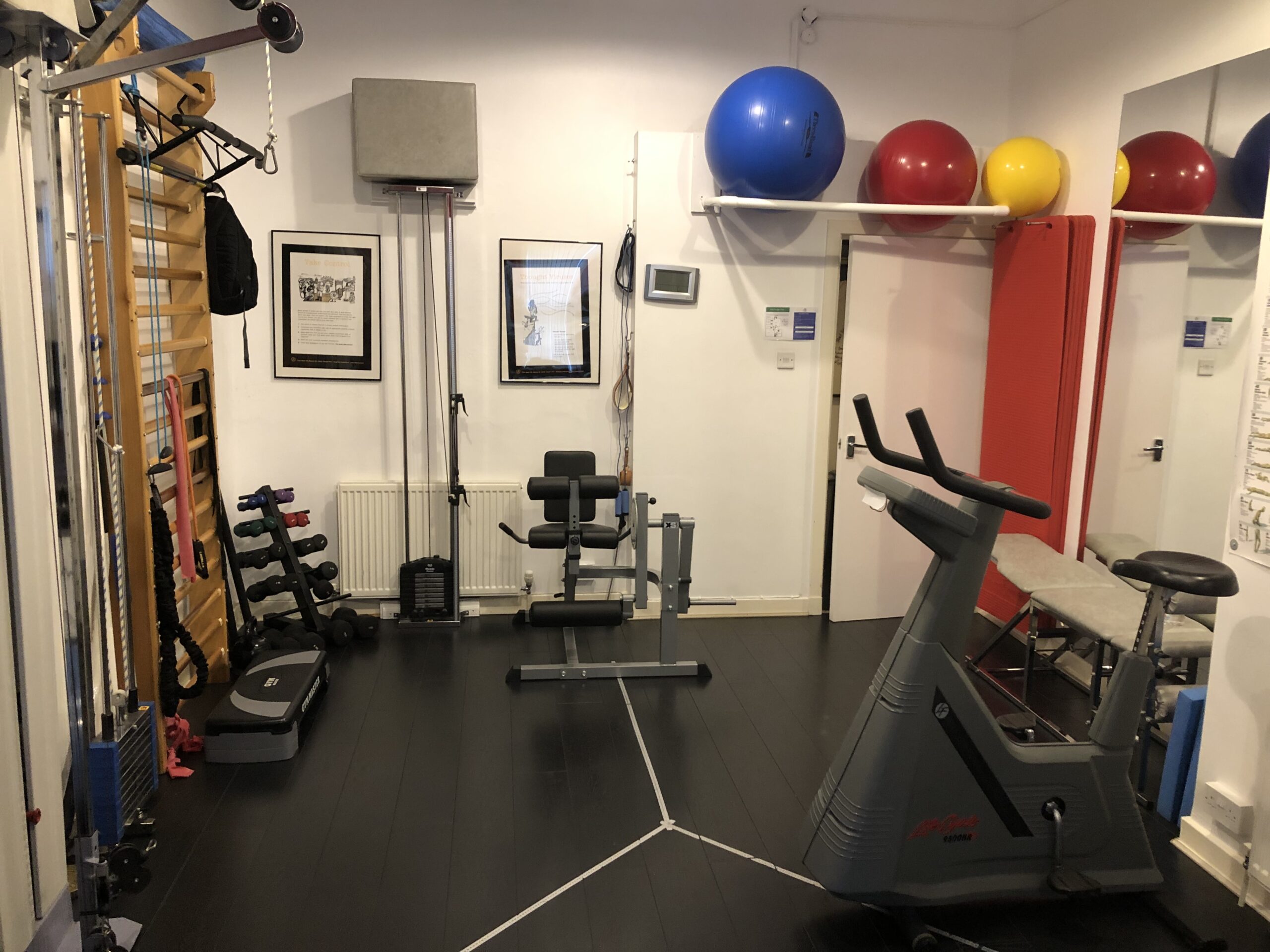 Exercise equipment at Physis Physiotherapy in Edinburgh