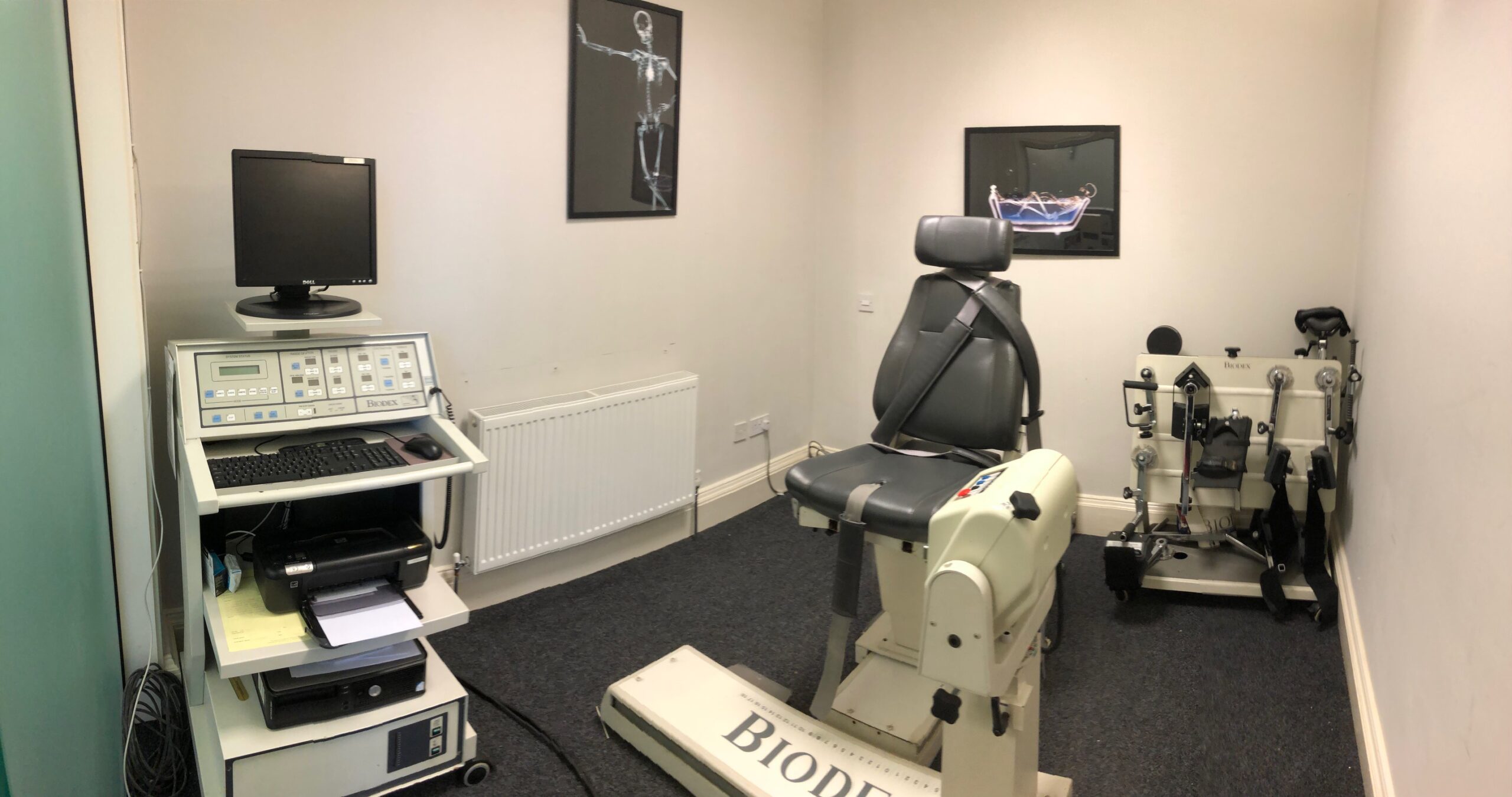Physiotherapy treatments room with a Biodex isokinetic dynamometer